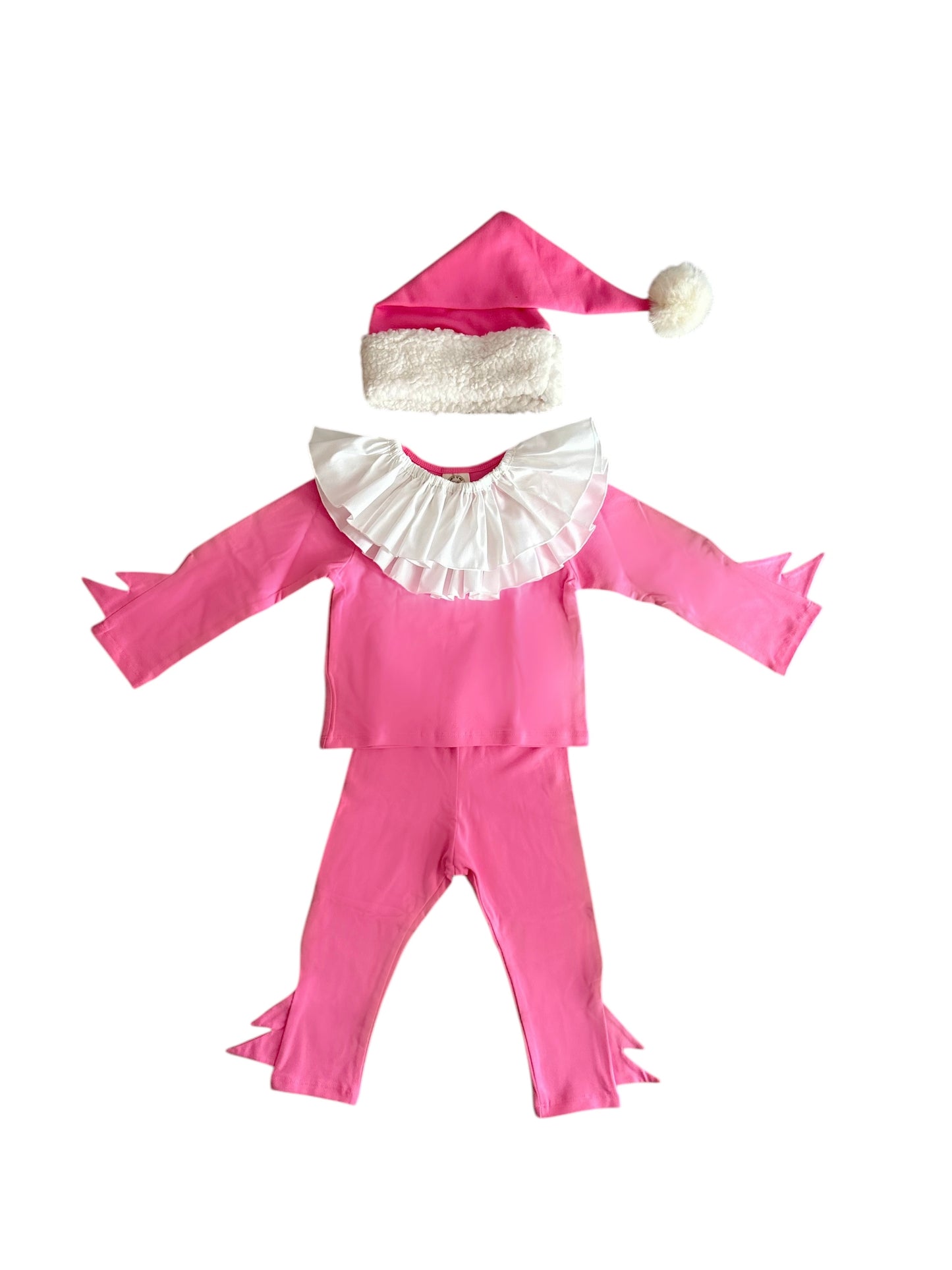 Pink Holiday Elf Pajama Costume