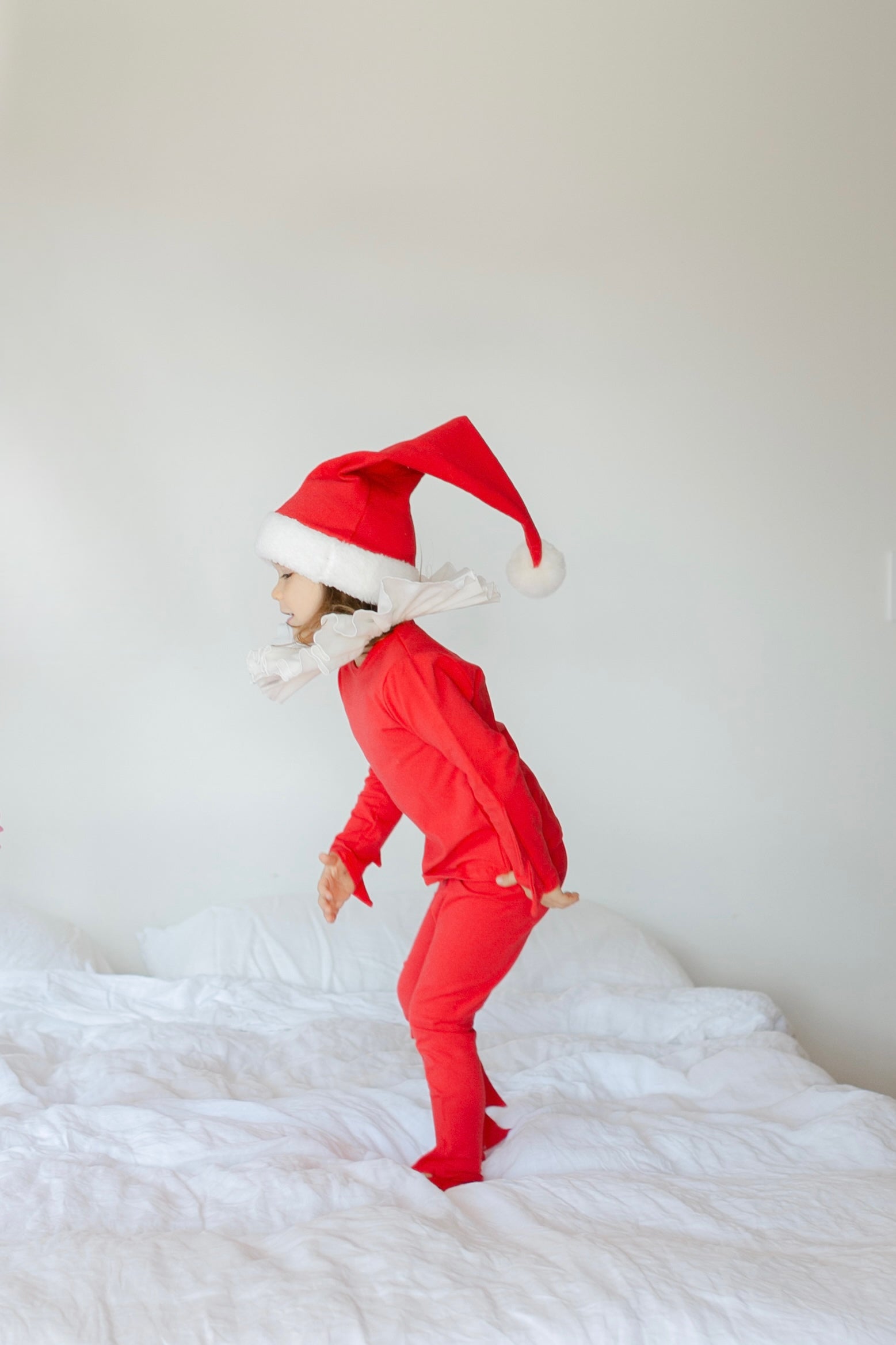 Red Holiday Elf Pajama Costume Santa Costume