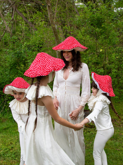 mushroom hat, family toadstool costumes, adult toadstool hat, woodland costumes, Mother Earth costume, woodland fairy costume, family trick or treating costumes, mushroom hat for women, teen mushroom costume, toadstool hat