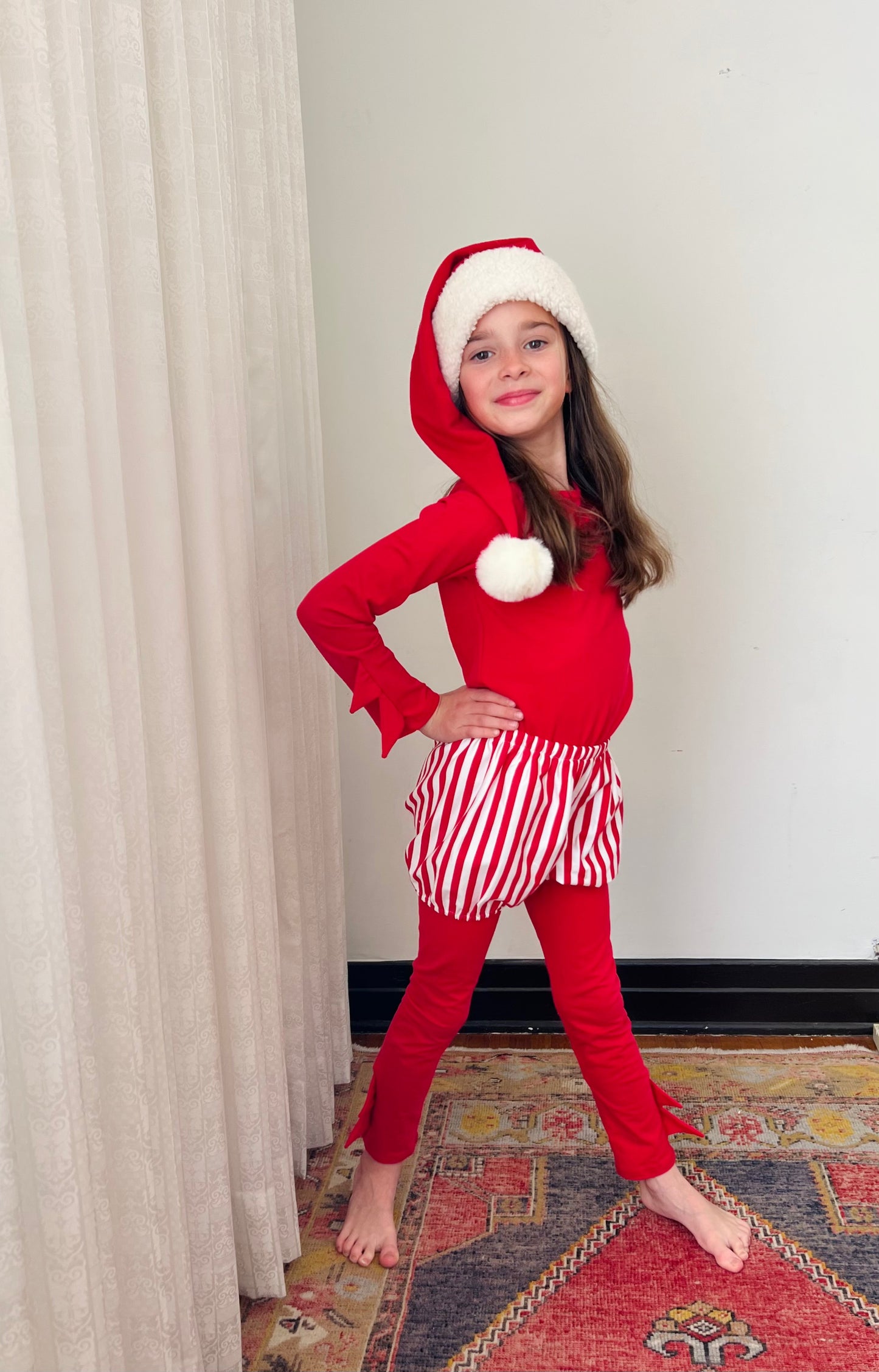 Red Candy Cane Striped Elf